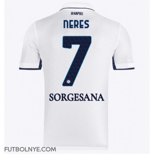 Camiseta SSC Napoli David Neres #7 Visitante Equipación 2024-25 manga corta